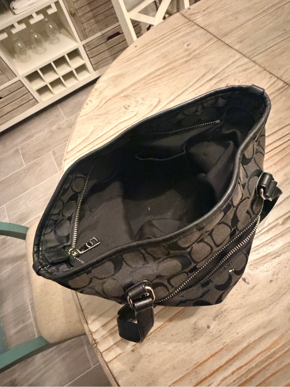 Coach Black Signature Patterned Tote - Picture 4 of 6